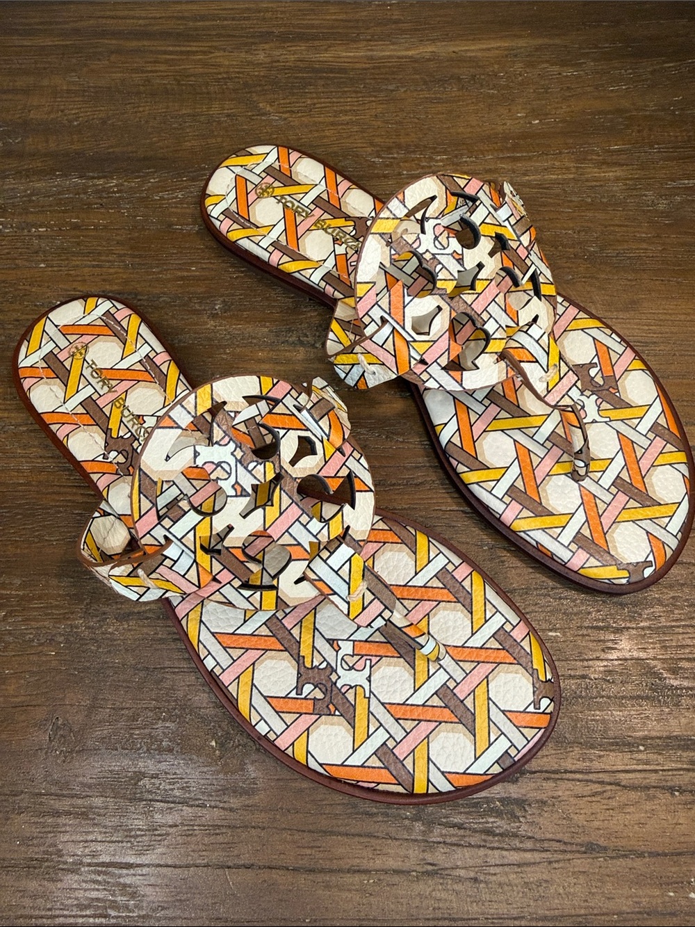 Tory Burch Welt Miller Sandal Printed Tumbled Leather